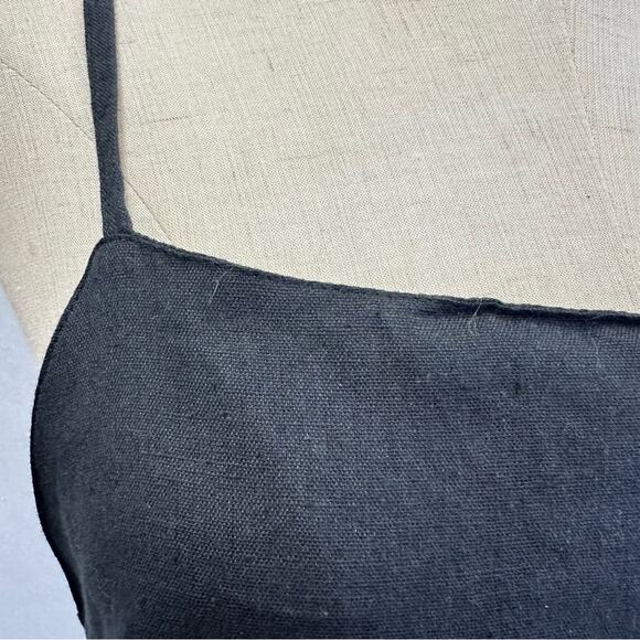 ASOS DESIGN Linen Square Neck Mini Slip Sundress In Black US size 8 Open Back - Picture 7 of 15